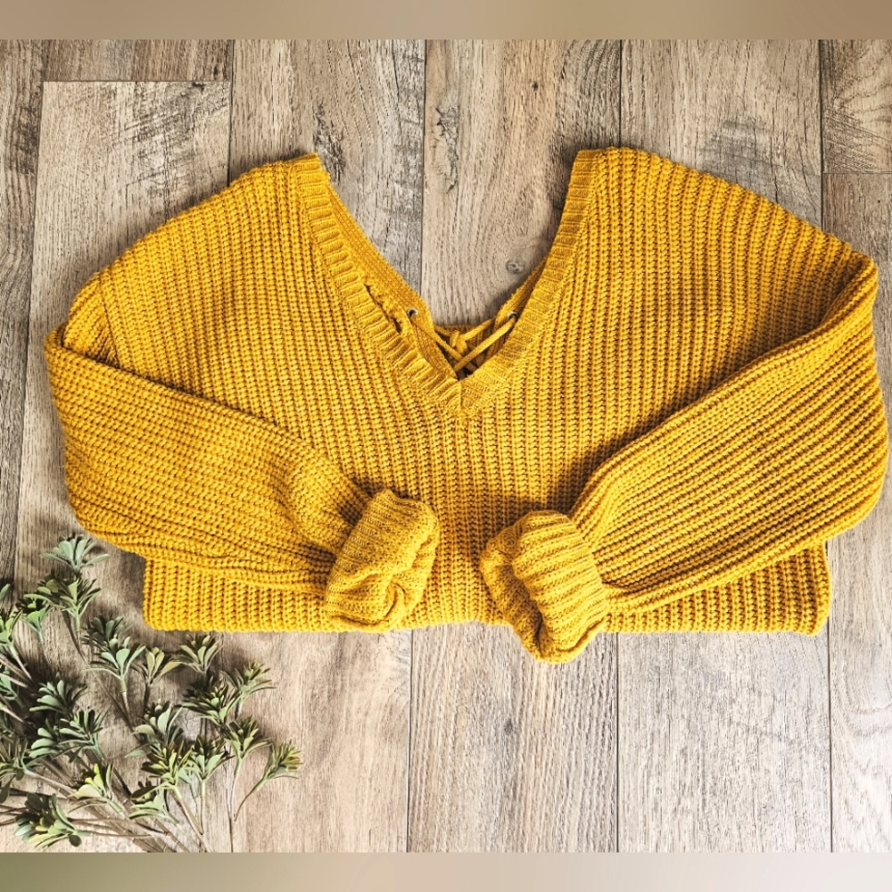 Mustard V-Neck Sweater